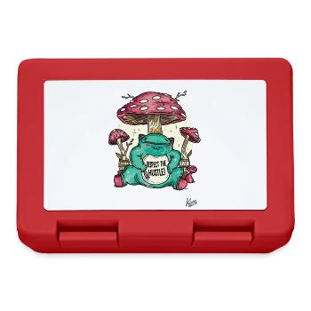 Fat Little Frog Monster and Mushrooms - Lunchbox - red - Front