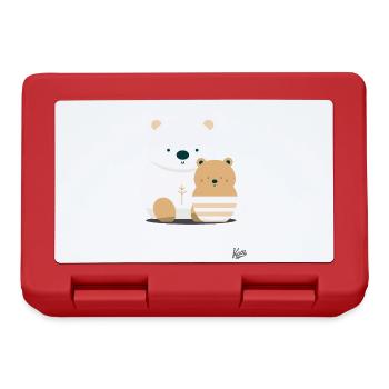 Big Bear and Little Bear in a Coffee Cup - Lunchbox - red - Front
