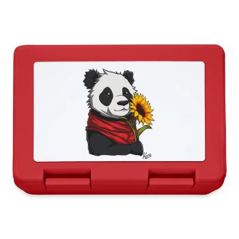 Super friendly, cute panda with sunflower - Lunchbox - red - Front