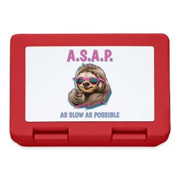 Chill Sloth A.S.A.P. As Slow As Possible Funny - Lunchbox - red - Front
