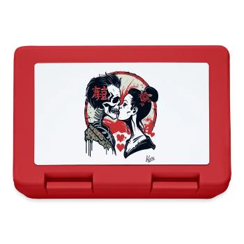Japanese Geisha And Zombie Kiss Infinite Love - Lunchbox - red - Front