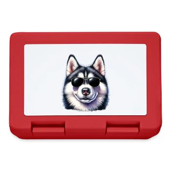 Cool husky with sunglasses - Lunchbox - red - Front