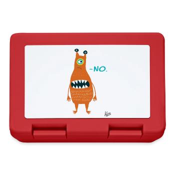 boring, no, cool funny monster - Lunchbox - red - Front