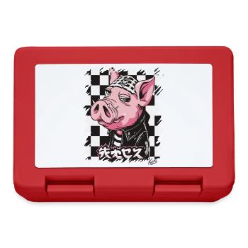 Japanese rocker: Bosozoku pig - Lunchbox - red - Front