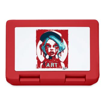 Streetart Mädchen mit Sauce und Kappe - Brotdose - Rot - Vorne