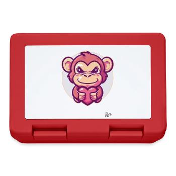 Singe mignon avec du cœur et de l’amour - Boîte à goûter - rouge - Devant