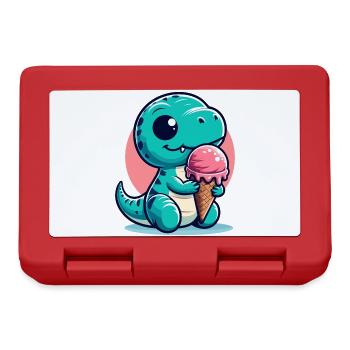 Cute T-Rex with Ice Dinosaur Gift - Lunchbox - red - Front