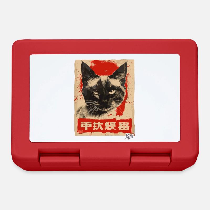 Propaganda-Stil: Siamesische Katze - Brotdose - Rot
