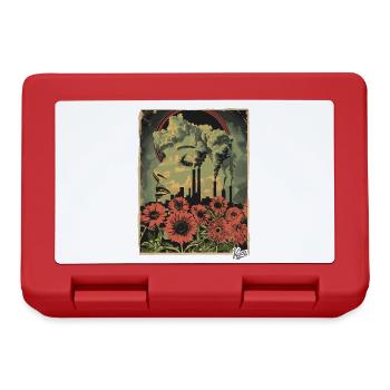 Propaganda Style Industrial Flowers - Lunchbox - red - Front
