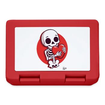 Sweet Happy Skeleton with Heart for Love - Lunchbox - red - Front