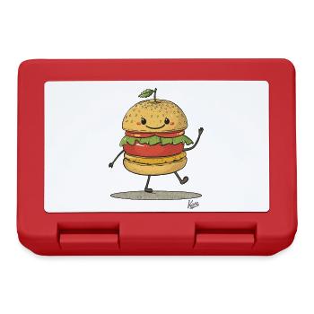 retro apfel sandwich burger - Brotdose - Rot - Vorne