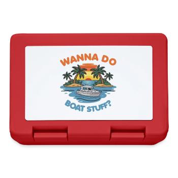 Willst du Boat Stuff machen? Besitzer Kapitän Lustiger Spruch - Brotdose - Rot - Vorne