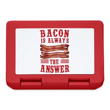 Bacon is Always the answer Funny Pork Meat Lover - Lunchbox - red - Front