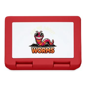 Ask me about my Worms Funny Composter Gardening - Lunchbox - red - Front