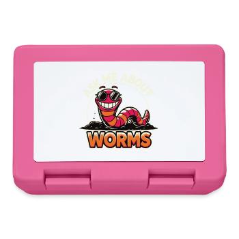 Ask me about my Worms Funny Composter Gardening - Lunchbox - pink - Front