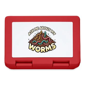 Ask me about my Worms Funny Composter Gardening - Lunchbox - red - Front