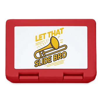 Let That Slide Bro Funny Trombone Saying Musician - Lunchbox - red - Front