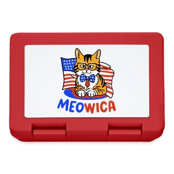 Katze amerikanische Flagge 4. Juli - Brotdose - Rot - Vorne