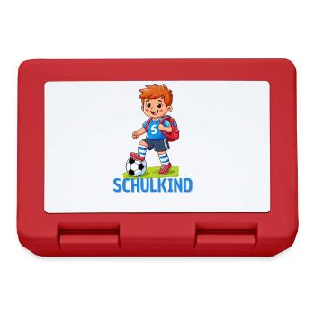 Schulkind Fußball Einschulung Geschenk - Brotdose - Rot - Vorne