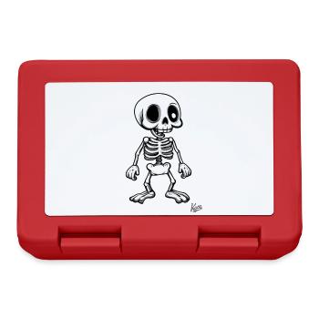 Squelette rétro de dessin animé drôle - Boîte à goûter - rouge - Devant