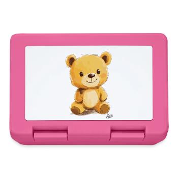 Ami duveteux pour la vie, un ours câlin - Boîte à goûter - rose - Devant