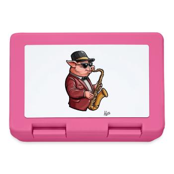 Jazz trumpets at their finest, saxophone pig - Lunchbox - pink - Front