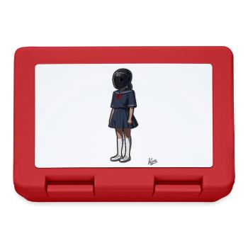 Écolière avec casque - Boîte à goûter - rouge - Devant