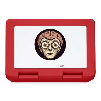 Creepy portrait with big eyes and brain - Lunchbox - red - Front
