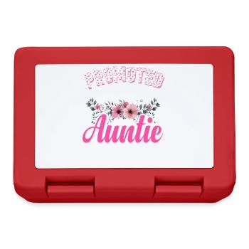 Promoted to Auntie Floral Design for New Aunts - Brotdose - Rot - Vorne