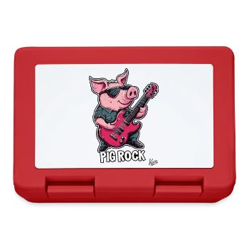 Guitar Playing Rock Pig - Lunchbox - red - Front
