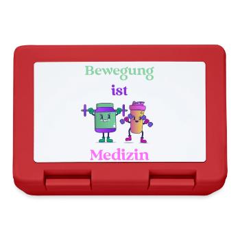 Exercise is medicine - Stay fit, stay healthy - Lunchbox - red - Front
