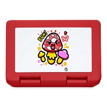 Lustige bunte Kawaii-Pilze - Brotdose - Rot - Vorne