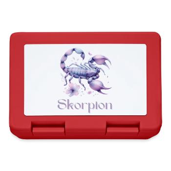 Elegantes Skorpion Sternzeichen Aquarell Geschenk - Brotdose - Rot - Vorne