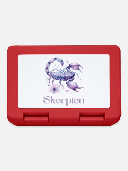 Elegantes Skorpion Sternzeichen Aquarell Geschenk - Brotdose - Rot