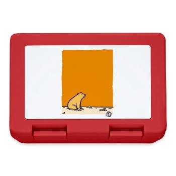 There's a polar bear - Lunchbox - red - Front