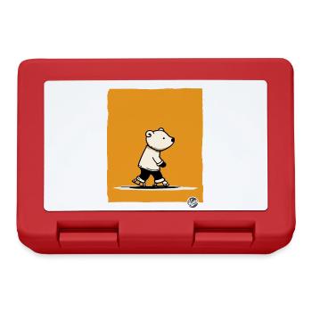 Petit ours polaire sur des patins - Boîte à goûter - rouge - Devant