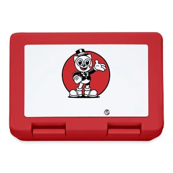 Retro Katze Design "Charmanter Kater" Vintage Stil - Brotdose - Rot - Vorne