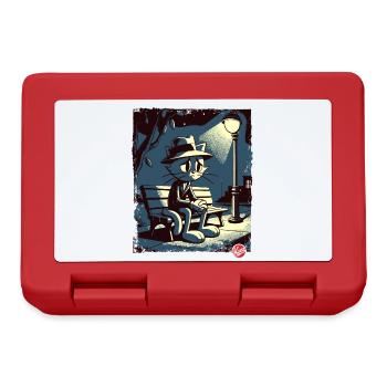a night in the park and a melancholic cat - Lunchbox - red - Front