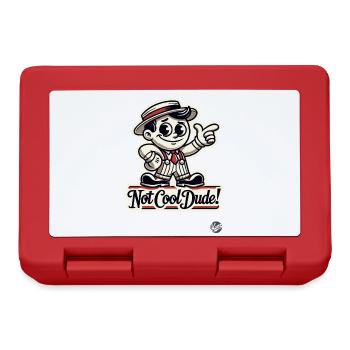 kleiner Retro Mann in Verzweiflung - Nicht Cool - Brotdose - Rot - Vorne