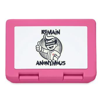 Pouces vers le haut pour l’anonymat Rétro Dessin animé Garçon - Boîte à goûter - rose - Devant