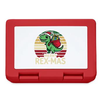 Merry Rex Mas T-Rex Dinosaure Noël Humour drôle - Boîte à goûter - rouge - Devant