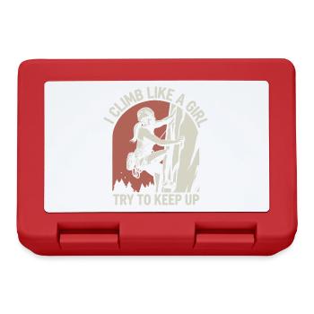 I climb like a girl Try to keep up Funny Mountain - Lunchbox - red - Front