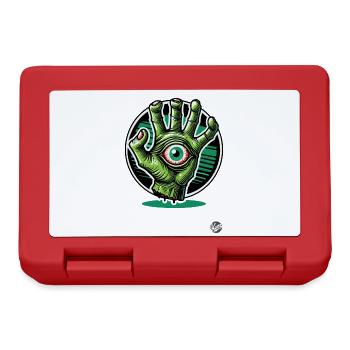 Green Zombie Mutant Hand with Eye - Lunchbox - red - Front