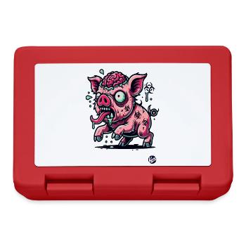 Rotten Brain – Funny Zombie Pig - Lunchbox - red - Front
