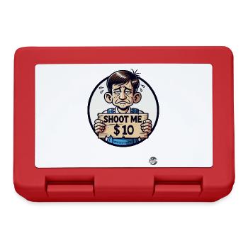 Parody: in overalls, Shoot Me for $10 - Lunchbox - red - Front