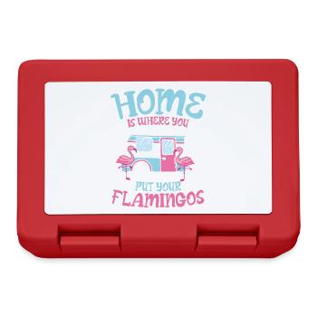 home is where you put your flamingos - Brotdose - Rot - Vorne