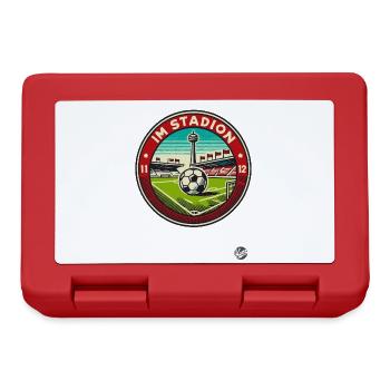 heute wieder im Fußball-Stadion - Brotdose - Rot - Vorne