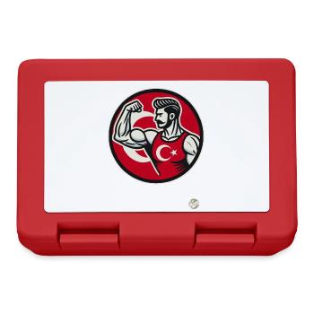 Strong and fit man with Turkish flag - Lunchbox - red - Front