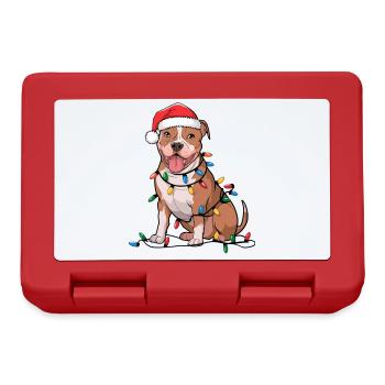American Terrier Christmas Lights Xmas - Lunchbox - red - Front