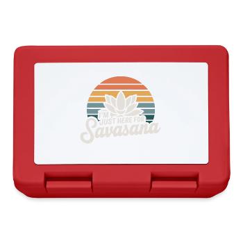 Je suis juste ici pour savasana drôle Yoga Dire Humour - Boîte à goûter - rouge - Devant